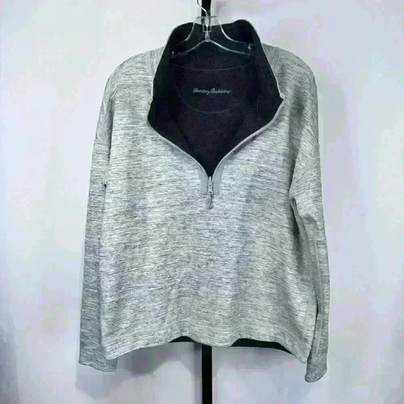 Tommy Bahama On the Flipside Reversible 3/4 Zip Pullover Unisex Grey - Picture 5 of 6